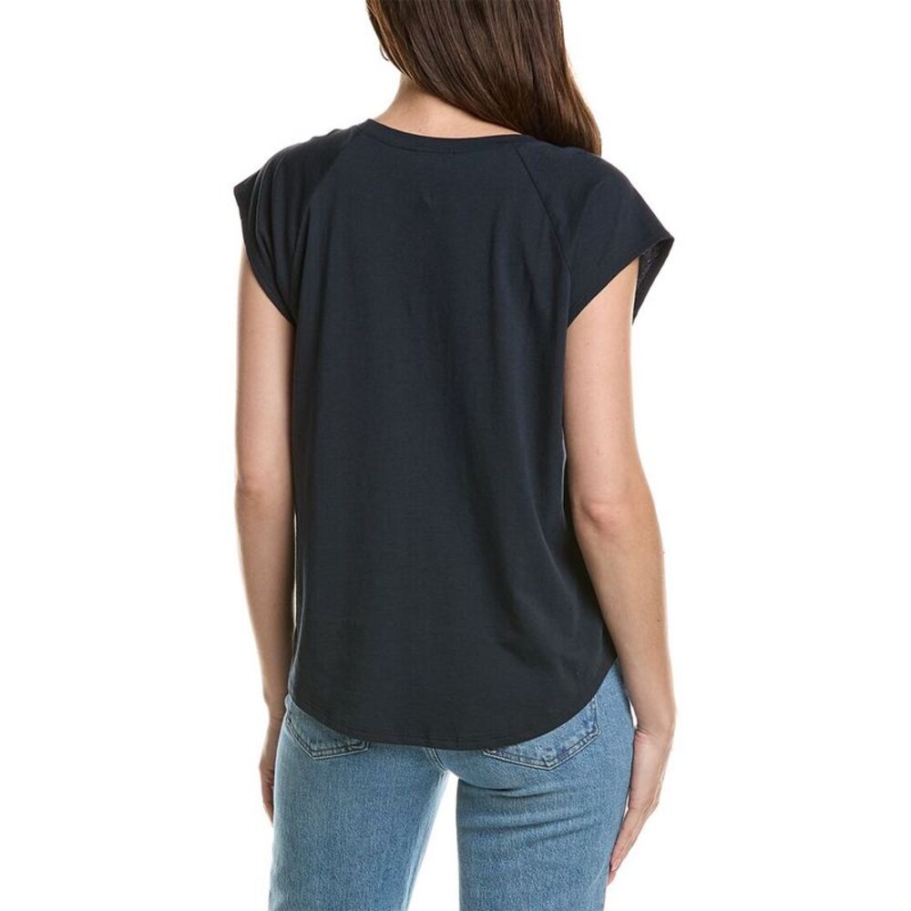 Lilla P Womens Shirttail Raglan Crewneck Shirt, Blue - Picture 2 of 3